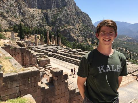 At the Temple of Delphi in Greece, consulting the oracle about potential majors at Yale! | Photograph submitted by Jackson Willis, Yale College Class of 2019 (BK)